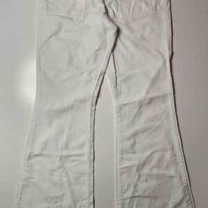 lei Vintage White Corduroy Wide-Leg Pants